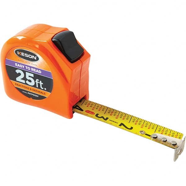 Keson - 25' x 1" Yellow Blade Tape Measure - Americas Tooling