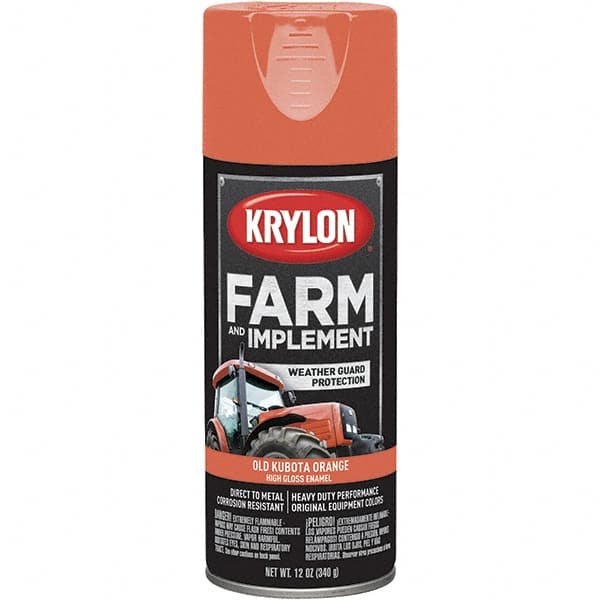 Krylon - Kubota Orange, 12 oz Net Fill, Gloss, Farm & Equipment Spray Paint - 12 oz Container, Use on Equipment - Americas Tooling