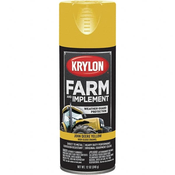 Krylon - Yellow (John Deere), 12 oz Net Fill, Gloss, Farm & Equipment Spray Paint - 12 oz Container, Use on Equipment - Americas Tooling