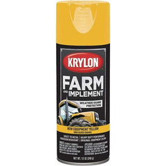 Krylon - Yellow, 12 oz Net Fill, Gloss, Farm & Equipment Spray Paint - 12 oz Container, Use on Equipment - Americas Tooling