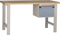 Rousseau Metal - 60 Wide x 30" Deep x 34" High, Laminated Hardwood Workbench - Fixed Legs - Americas Tooling