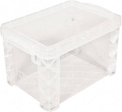 ADVANTUS - 1 Compartment, 6-1/4 Inch Wide x 4-1/4 Inch Deep x 4-1/4 Inch High, Card File Box With Lift-Off Lid - Plastic, Clear - Americas Tooling