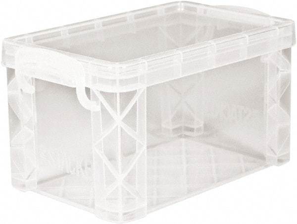 ADVANTUS - 1 Compartment, 6-1/4 Inch Wide x 3-7/8 Inch Deep x 3-1/2 Inch High, Card File Box With Lift-Off Lid - Plastic, Clear - Americas Tooling