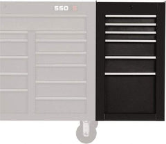 Proto - 6 Drawer Black Side Cabinet - 19" Wide x 34" High x 25" Deep, Use with 500 Series Box - Americas Tooling