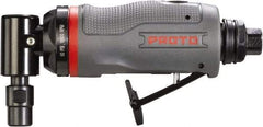 Proto - 1/4" Collet, Angle Handle, Angle Air Die Grinder - 18,500 RPM, Rear Exhaust, 4 CFM, 0.5 hp, 90 psi, 1/4" Inlet - Americas Tooling