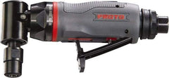 Proto - 1/4" Collet, Angle Handle, Angle Air Die Grinder - 23,000 RPM, Rear Exhaust, 2.7 CFM, 0.3 hp, 90 psi, 1/4" Inlet - Americas Tooling