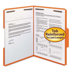 SMEAD - File Folders, Expansion Folders & Hanging Files Folder/File Type: File Folders with Top Tab Fastener Color: Orange - Americas Tooling