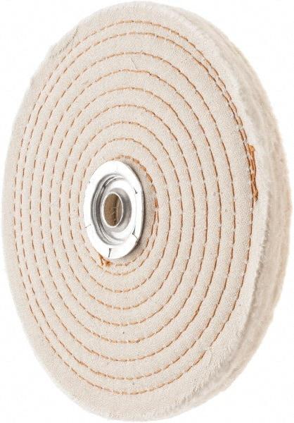 Value Collection - 6" Diam x 1/2" Thick Unmounted Buffing Wheel - 50 Ply, Polishing, 1" Arbor Hole, Hard Density - Americas Tooling