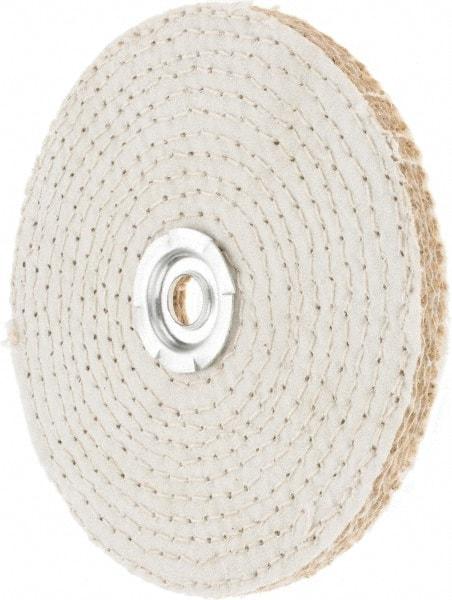Value Collection - 6" Diam x 3/8" Thick Unmounted Buffing Wheel - 40 Ply, Polishing, 1" Arbor Hole, Hard Density - Americas Tooling