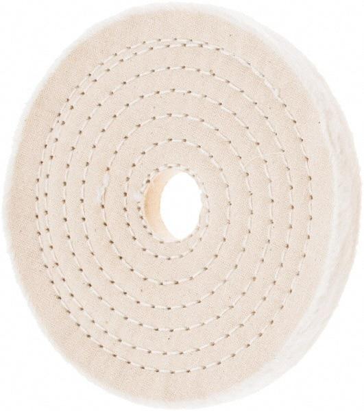 Value Collection - 6" Diam x 1/2" Thick Unmounted Buffing Wheel - 50 Ply, Polishing, 1" Arbor Hole, Hard Density - Americas Tooling