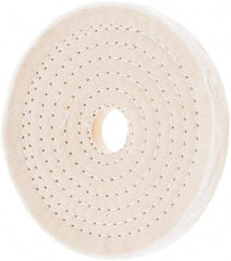 Value Collection - 6" Diam x 1/2" Thick Unmounted Buffing Wheel - 50 Ply, Polishing, 1" Arbor Hole, Hard Density - Americas Tooling