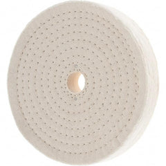 Value Collection - 8" Diam x 1" Thick Unmounted Buffing Wheel - 80 Ply, Polishing, 1" Arbor Hole, Hard Density - Americas Tooling