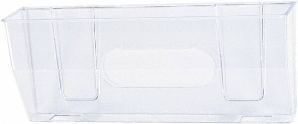 Deflect-o - 15" Wide x 6-3/8" High x 3" Deep Plastic Wall File - 1 Compartment, Clear - Americas Tooling