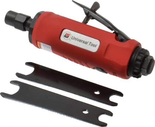 Universal Tool - 1/4" Collet, Straight Handle, Straight Air Die Grinder - 22,000 RPM, Rear Exhaust, 22 CFM, 0.9 hp, 90 psi, 1/4 NPT - Americas Tooling