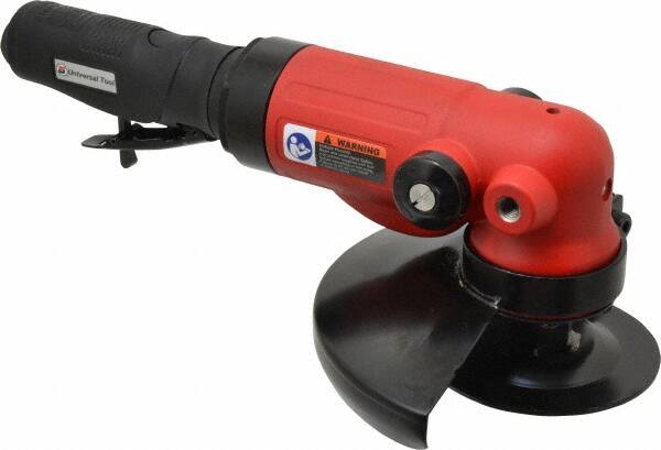 Universal Tool - 7" Wheel Diam, 7,500 RPM, Pneumatic Angle & Disc Grinder - 5/8-11 Spindle, 28 CFM, Side Exhaust - Americas Tooling