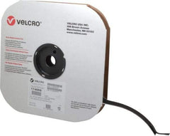 VELCRO Brand - 1" Wide x 10 Yd Long Adhesive Backed Hook Roll - Continuous Roll, Black - Americas Tooling