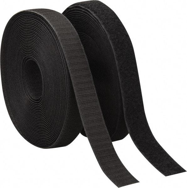 VELCRO Brand - 1" Wide x 10 Yd Long Sew On Hook & Loop Roll - Continuous Roll, Black - Americas Tooling