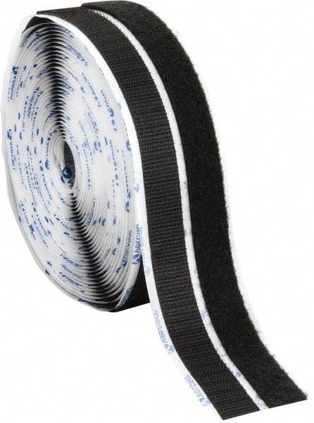 VELCRO Brand - 3/4" Wide x 10 Yd Long Adhesive Backed Hook & Loop Roll - Continuous Roll, Black - Americas Tooling