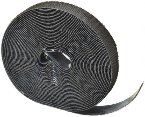 VELCRO Brand - 1" Wide x 10 Yd Long Adhesive Backed Hook & Loop Roll - Continuous Roll, Black - Americas Tooling