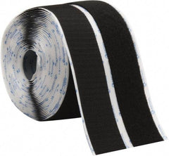 VELCRO Brand - 2" Wide x 10 Yd Long Adhesive Backed Hook & Loop Roll - Continuous Roll, Black - Americas Tooling