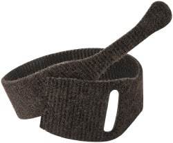 VELCRO Brand - 10 Piece 1" Wide x 8" Piece Length, Self Fastening Tie/Strap Hook & Loop Strap - Perforated/Pieces Roll, Black - Americas Tooling