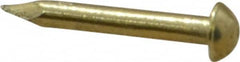 Made in USA - 16 Gauge, 1/2" OAL Escutcheon Pin Nails - Smooth Shank, Brass, Bright Finish - Americas Tooling