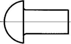 RivetKing - 5/32" Body Diam, Round Uncoated Aluminum Solid Rivet - 1/4" Length Under Head, Grade 1100F - Americas Tooling