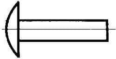 Made in USA - 3/16" Body Diam, Brazier Aluminum Solid Rivet - 3/4" Length Under Head, Grade 2117-T4, 0.467" Head Diam x 3/32" Head Height - Americas Tooling