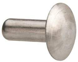 Made in USA - 3/16" Body Diam, Brazier Aluminum Solid Rivet - 1/2" Length Under Head, Grade 1100F, 0.467" Head Diam x 3/32" Head Height - Americas Tooling