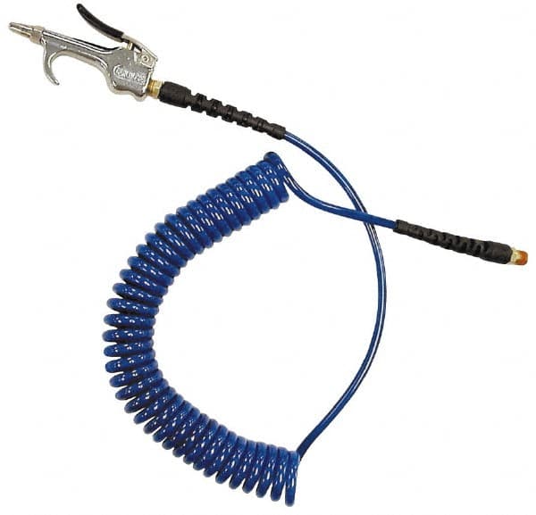 Coilhose Pneumatics - 3/16" ID Hose & Blow Gun Assembly - 15' Long Hose, 1/4" Inlet, MPT Thread - Americas Tooling