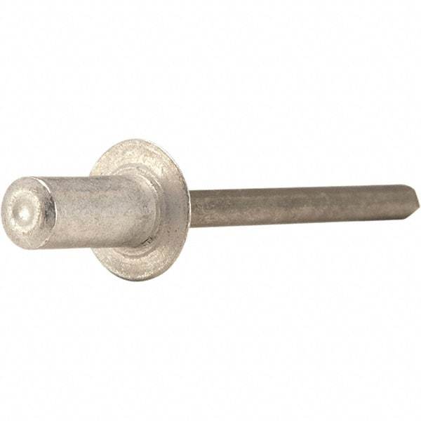 STANLEY Engineered Fastening - Size 6 Dome Head Aluminum Closed End Blind Rivet - Steel Mandrel, 0.376" to 1/2" Grip, 3/16" Head Diam, 0.192" to 0.196" Hole Diam, - Americas Tooling