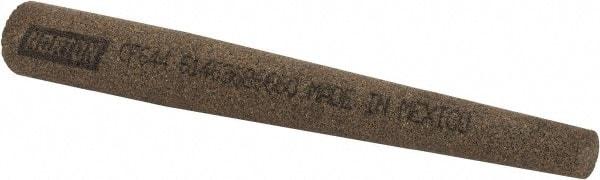 Norton - 4" Long x 1/2" Diam x 1/4" Thick, Aluminum Oxide Sharpening Stone - Round Tapered, Coarse Grade - Americas Tooling