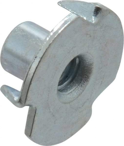 Value Collection - #8-32 Zinc-Plated Steel Standard Tee Nut - 1/4" Barrel Length, 5/8" Flange Diam, 3 Prongs - Americas Tooling