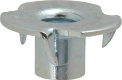 Value Collection - 5/16-18 Zinc-Plated Steel Standard Tee Nut - 3/8" Barrel Length, 7/8" Flange Diam, 3 Prongs - Americas Tooling