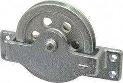 Value Collection - Single Open Side Mount Guidance Pulley - Sheave, 2-1/2 Inch Outside Diameter, Wire Rope, 3/16 Inch Diameter, 0.144 Inch to 0.155 Inch Mounting Hole Diameter Iron, Galvanized Finish - Americas Tooling