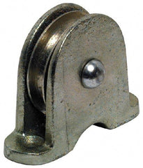 Value Collection - Single Closed Upright Mount Guidance Pulley - Sheave, 2 Inch Outside Diameter, Wire Rope, 1/4 Inch Diameter, 0.209 Inch to 0.22 Inch Mounting Hole Diameter Iron, Galvanized Finish - Americas Tooling