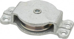 Value Collection - Single Closed Side Mount Guidance Pulley - Sheave, 2 Inch Outside Diameter, Wire Rope, 1/4 Inch Diameter, 0.209 Inch to 0.22 Inch Mounting Hole Diameter Iron, Galvanized Finish - Americas Tooling