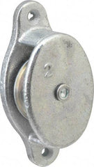 Value Collection - Single Side Side Mount Guidance Pulley - Sheave, 1-1/2 Inch Outside Diameter, Fibrous Rope, 3/8 Inch Diameter, 0.183 Inch to 0.194 Inch Mounting Hole Diameter Malleable Iron, Galvanized Finish - Americas Tooling