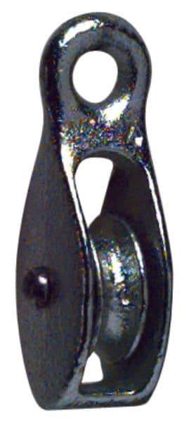 Value Collection - Rigid Eye Single Sheave Pulley - Sheave, 1-1/2 Inch Outside Diameter, Fibrous Rope, 3/8 Inch Diameter, Brass - Americas Tooling