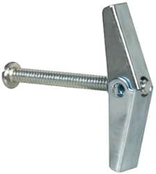 Value Collection - 3/16" Screw, 3/16" Diam, 2" Long, Toggle Bolt Drywall & Hollow Wall Anchor - 3/16" Drill, Zinc Plated, Steel, Use in Concrete, & Masonry, Hollow Tile, Plaster & Wallboard - Americas Tooling