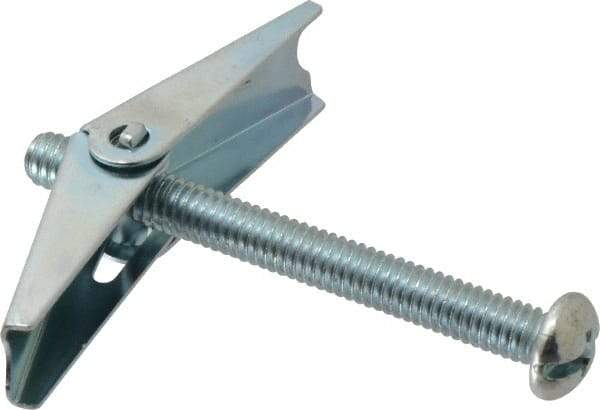 Value Collection - 5/16" Screw, 5/16" Diam, 3" Long, Toggle Bolt Drywall & Hollow Wall Anchor - 5/16" Drill, Zinc Plated, Steel, Use in Concrete, & Masonry, Hollow Tile, Plaster & Wallboard - Americas Tooling