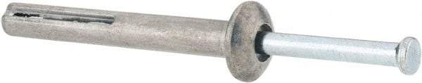 Value Collection - 1/4" Diam, 1/4" Drill, 2" OAL, Hammer Drive Concrete Anchor - Zamac Alloy, Zinc-Plated Finish, Mushroom Head - Americas Tooling