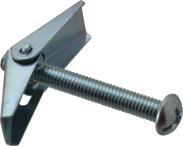 Value Collection - 3/8" Screw, 3/8" Diam, 3" Long, Toggle Bolt Drywall & Hollow Wall Anchor - 3/8" Drill, Zinc Plated, Steel, Use in Concrete, & Masonry, Hollow Tile, Plaster & Wallboard - Americas Tooling