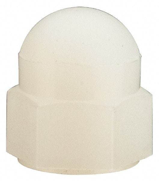 Made in USA - #6-32 UNC, 5/16" Width Across Flats, Uncoated Nylon Acorn Nut - 11/32" Overall Height - Americas Tooling