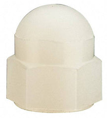 Made in USA - #10-24 UNC, 3/8" Width Across Flats, Uncoated Nylon Acorn Nut - 13/32" Overall Height - Americas Tooling