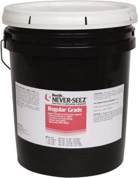 Bostik - 42 Lb Pail Extreme Pressure Anti-Seize Lubricant - Copper, -297 to 1,800°F, Silver Gray, Water Resistant - Americas Tooling