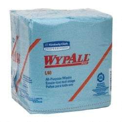 WypAll - L40 1/4 Fold General Purpose Wipes - Poly Pack, 12" x 12-1/2" Sheet Size, Blue - Americas Tooling