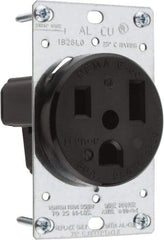 Leviton - 250 VAC, 50 Amp, 6-50P NEMA Configuration, Black, Industrial Grade, Self Grounding Single Receptacle - 1 Phase, 2 Poles, 3 Wire, Flush Mount, Tamper Resistant - Americas Tooling