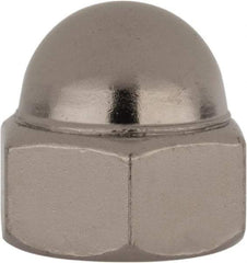 Value Collection - 7/16-20" UNF, 5/8" Width Across Flats, Nickel Plated, Steel Acorn Nut - 11/16" Overall Height, Grade 2 - Americas Tooling