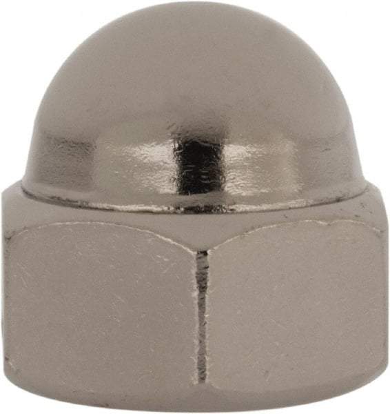 Value Collection - 1/2-20" UNF, 3/4" Width Across Flats, Nickel Plated, Steel Acorn Nut - 9/16" Overall Height, Grade 2 - Americas Tooling